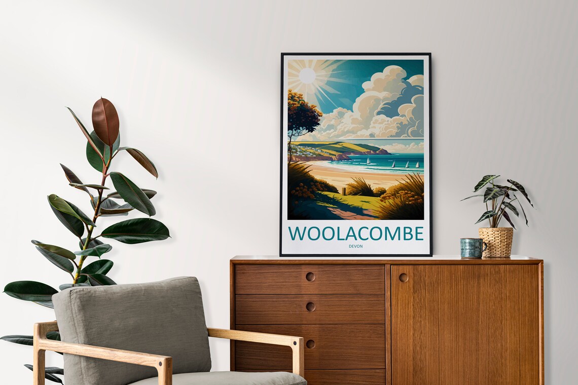 Woolacombe Travel Poster, England Wall Art - Image 2