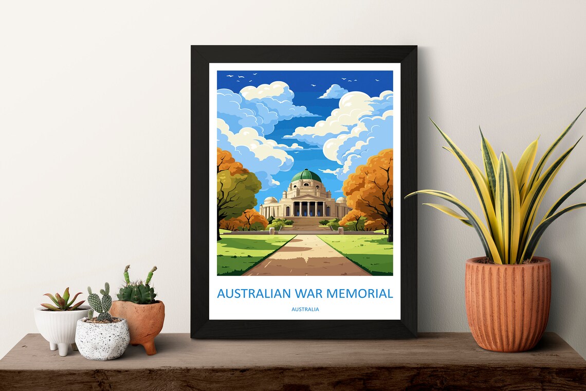 Australian War Memorial Canberra Dome Lawns Gardens Travel Poster - Image 3