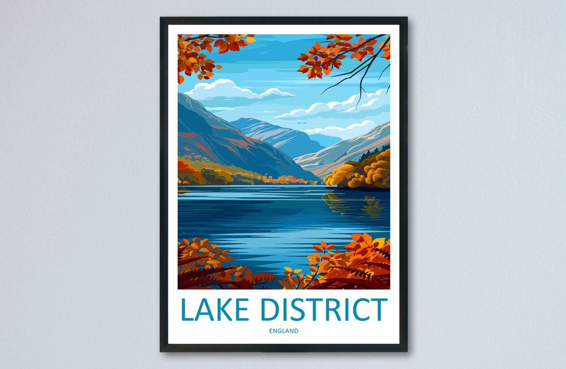 Lake District England Autumn Lake Reflections Calm Water Poster