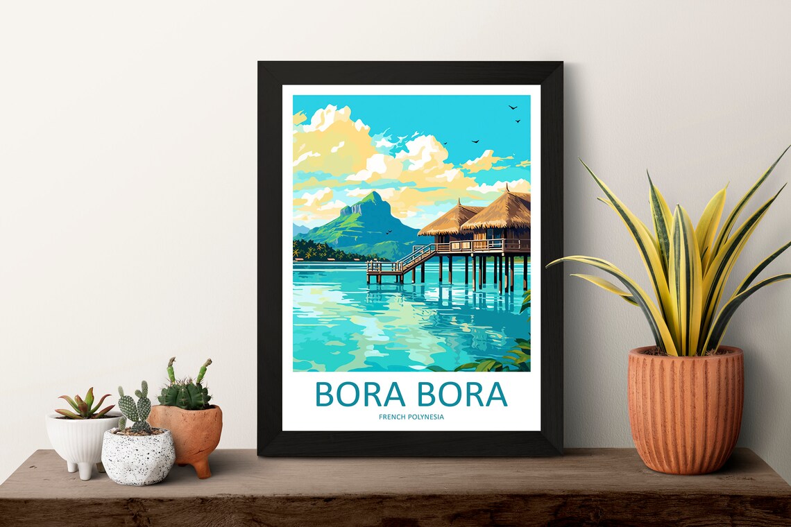 Bora Bora Travel Poster, French Polynesia Wall Art - Image 3