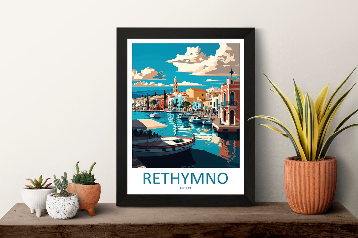 Rethymno Travel Poster, Greece Wall Decor - Image 3