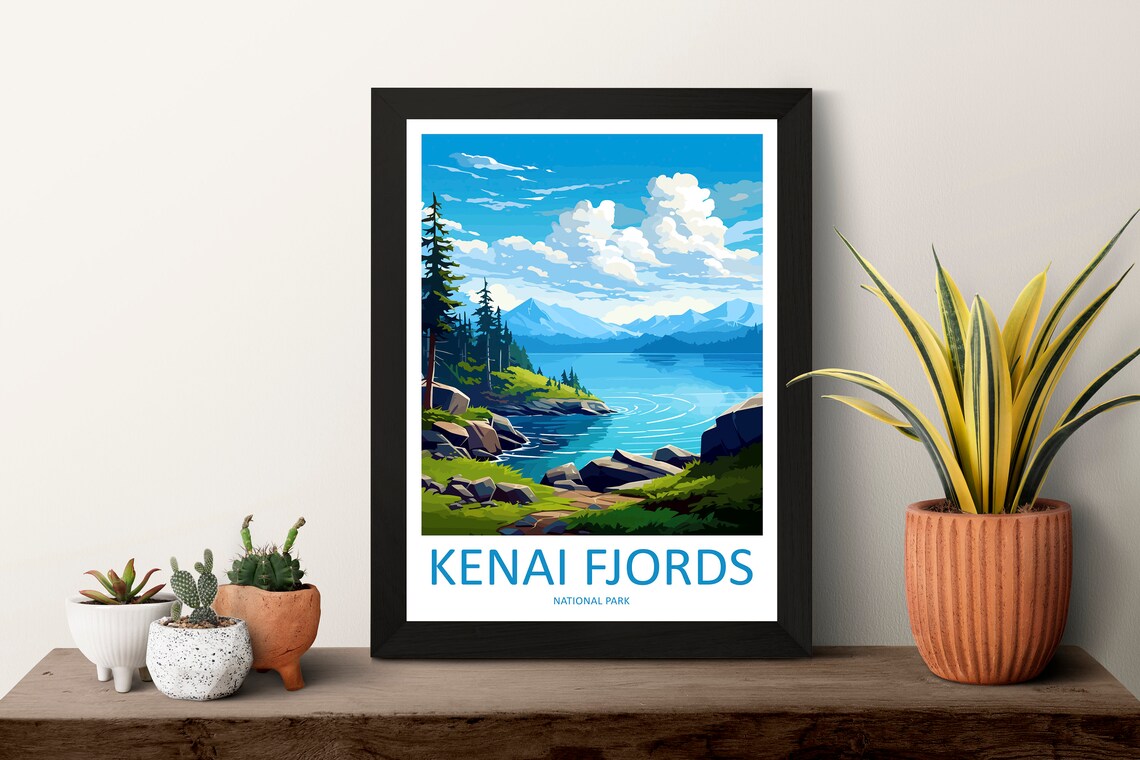 Kenai Fjords National Park Alaska Glacier Bay Coastline Poster - Image 3