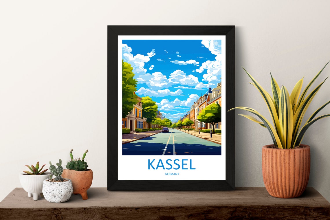 Kassel Germany Wide Tree Lined European City Boulevard Poster - Image 3