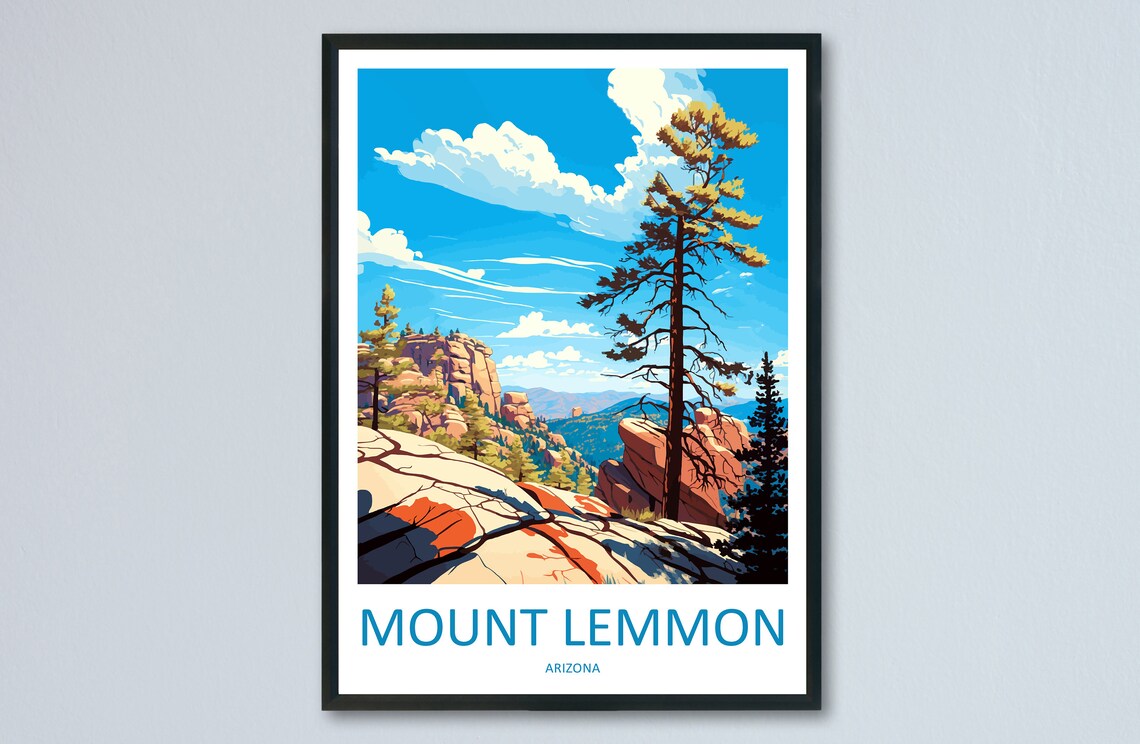 Mount Lemmon Travel Poster, Arizona Wall Art