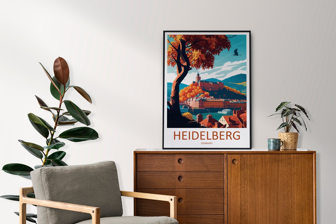 Heidelberg Cityscape Art Print, European City Decor - Image 2