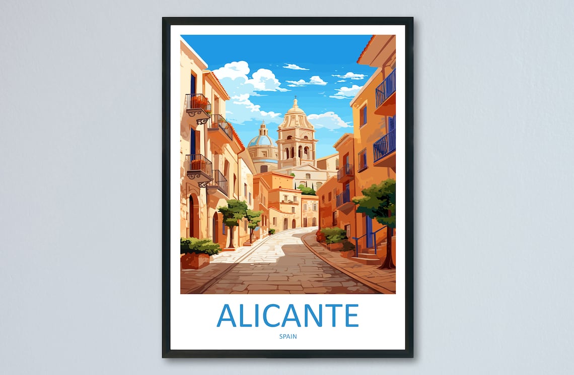 Alicante Travel Poster, Spain Place Print