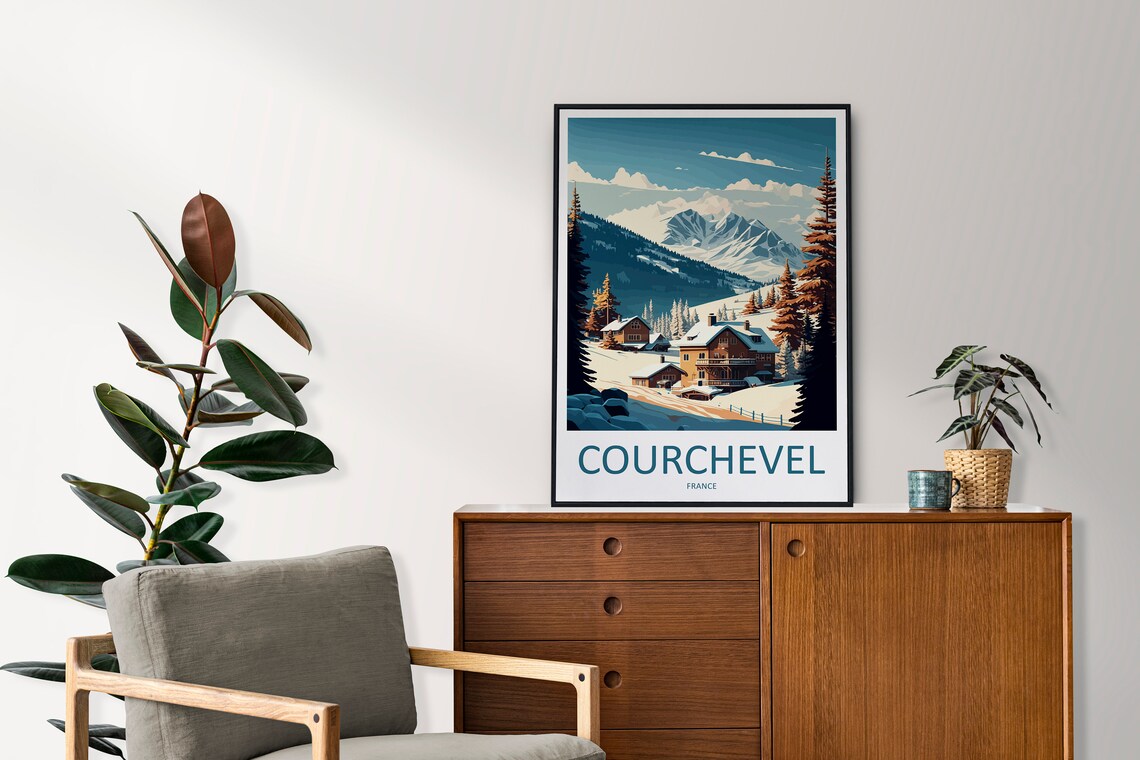 Courchevel Travel Poster, Skiing Home Decor - Image 2