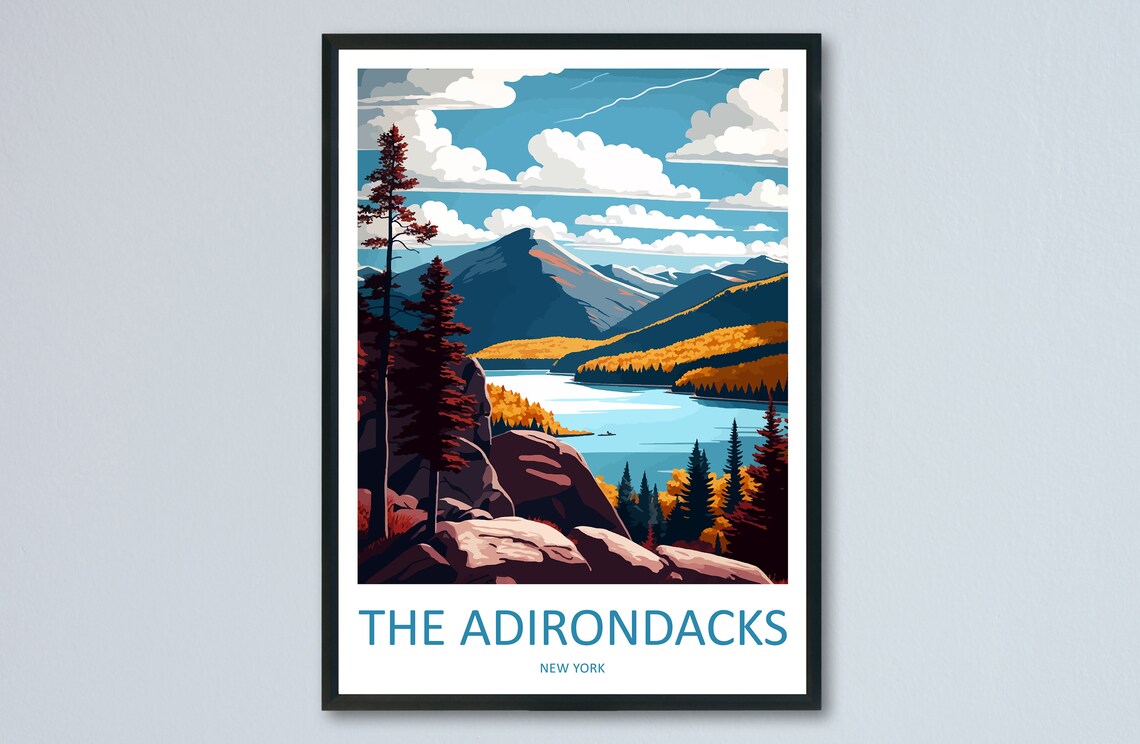 The Adirondacks Travel Poster, New York State