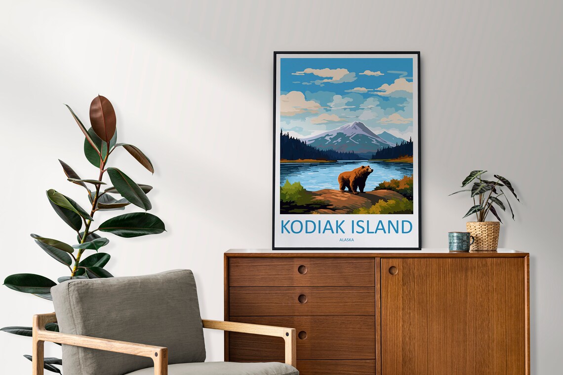 Kodiak Island Travel Poster, Alaska Wall Art Print - Image 2