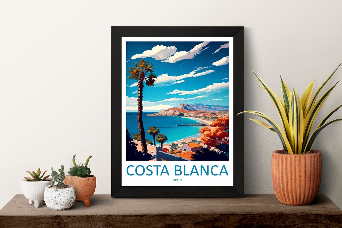 Costa Blanca Travel Poster, Spain Wall Art - Image 3