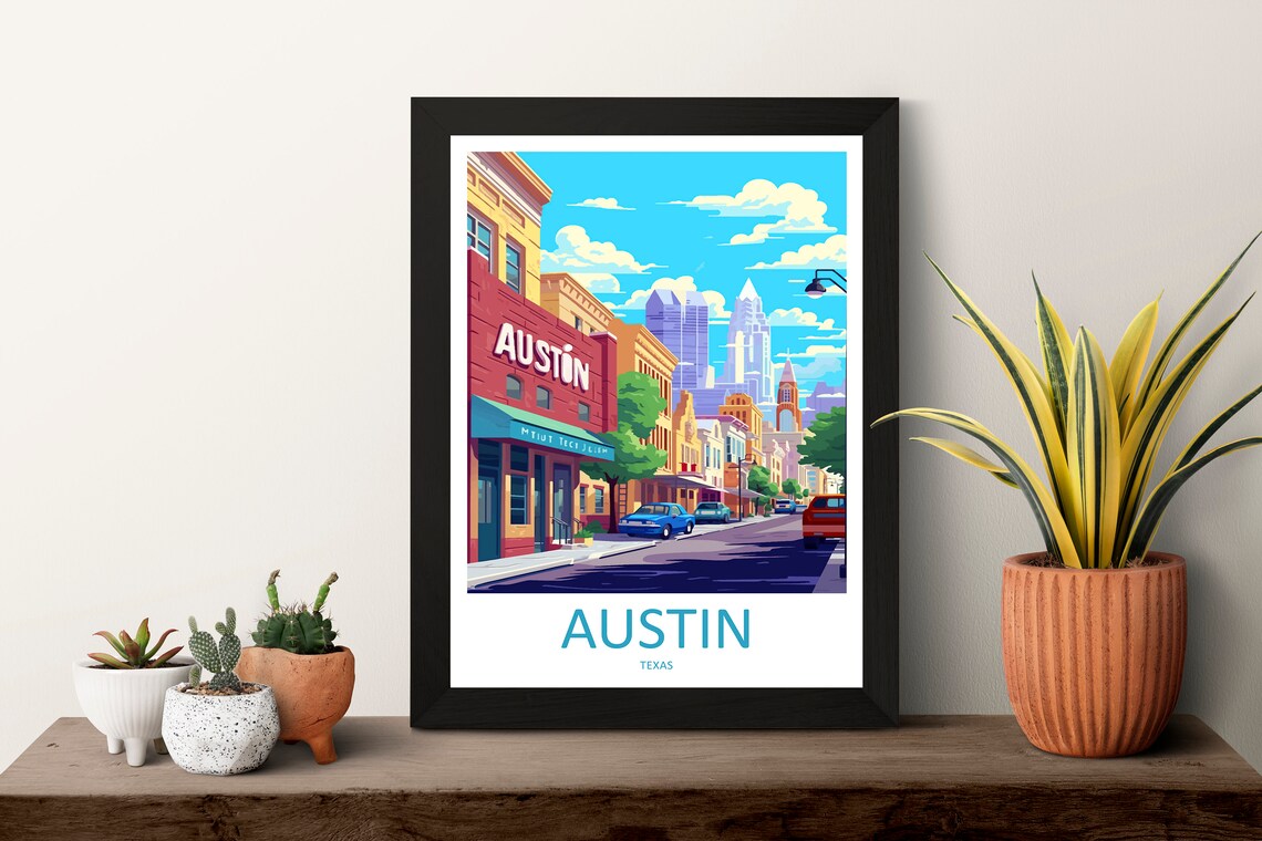 Austin Travel Poster, Texas Travel Wall Art - Image 3
