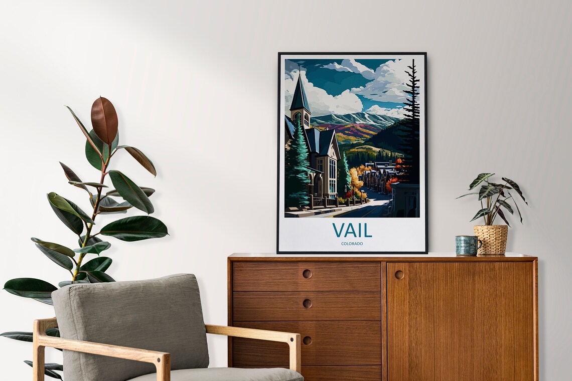 Vail Ski Resort Travel Poster, Colorado Ski Wall Art - Image 2
