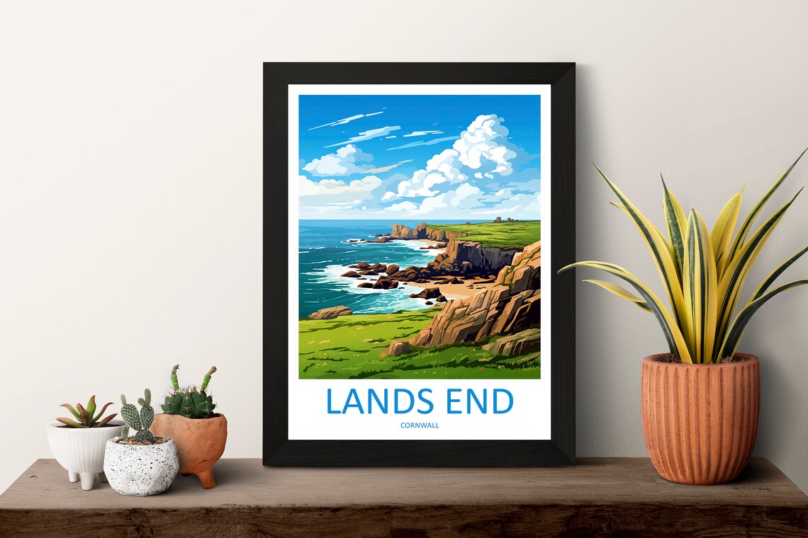 Lands End Travel Poster, Cornwall Wall Art - Image 3
