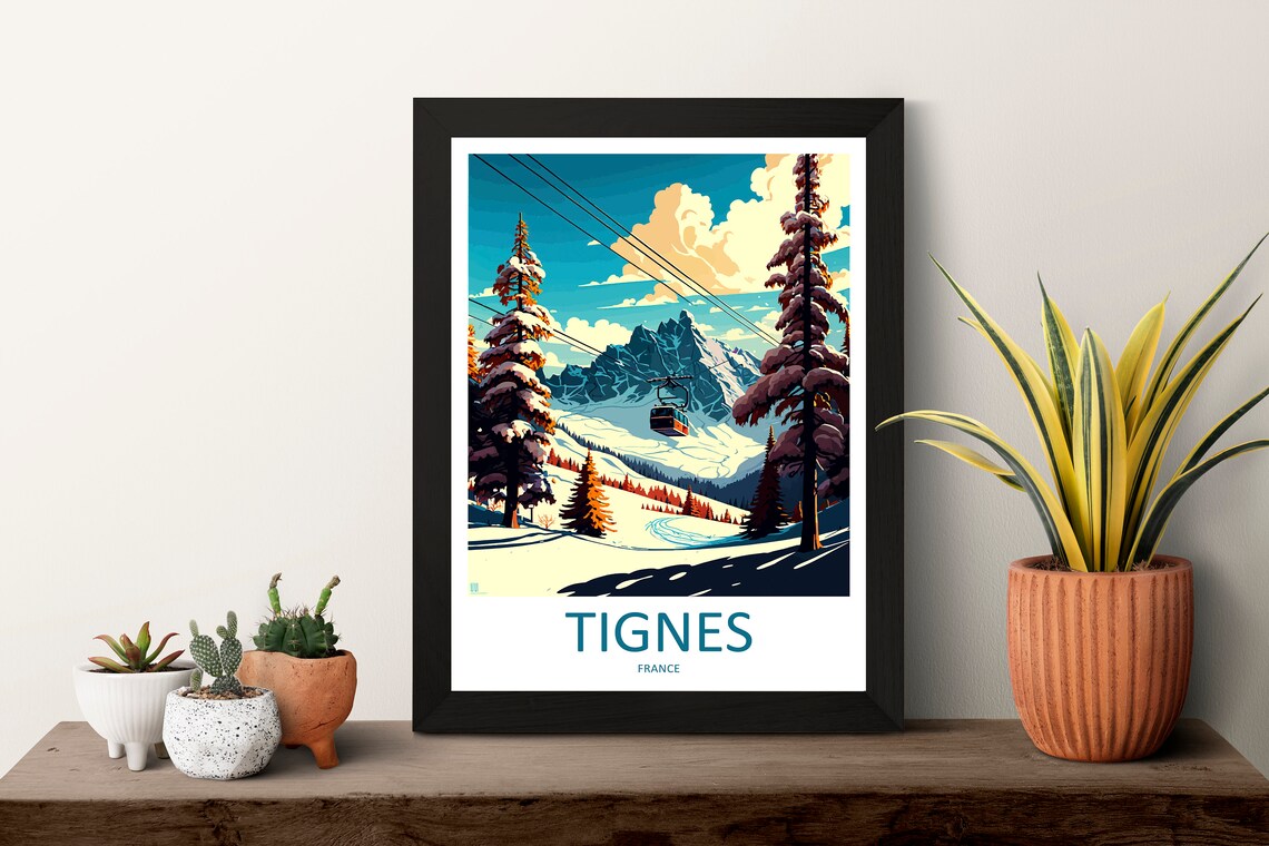 Tignes Travel Poster, Ski Art Print - Image 3