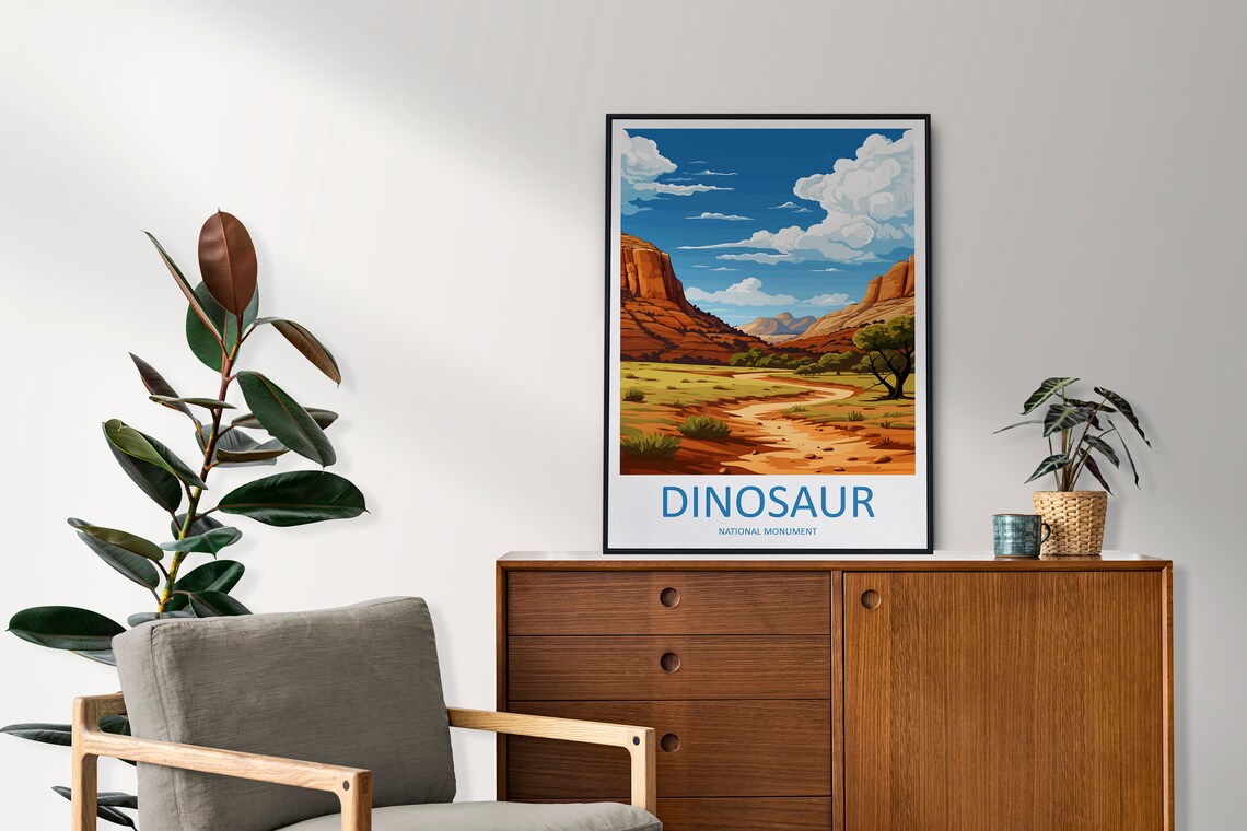 Dinosaur National Monument Travel Poster, Utah Landmark - Image 2
