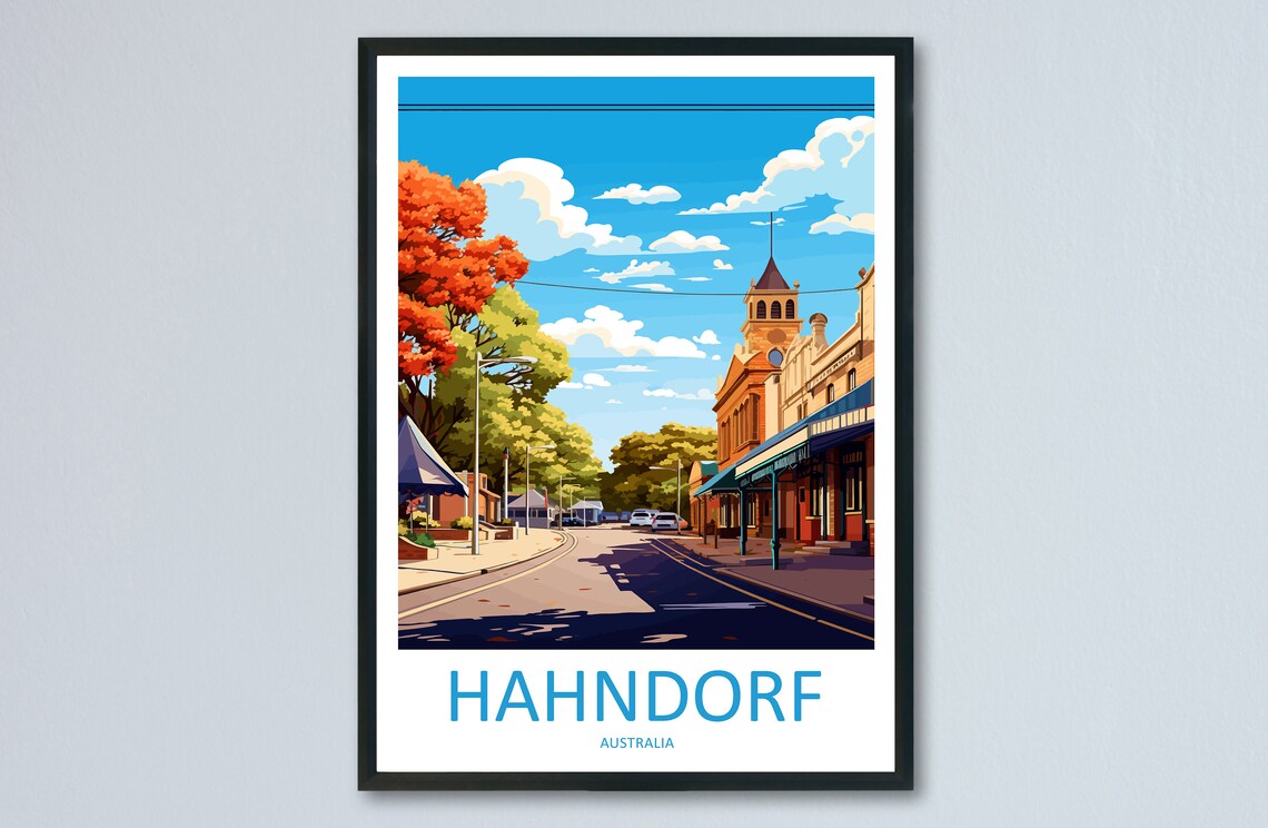 Hahndorf Australia Historic German Village Street Travel Poster