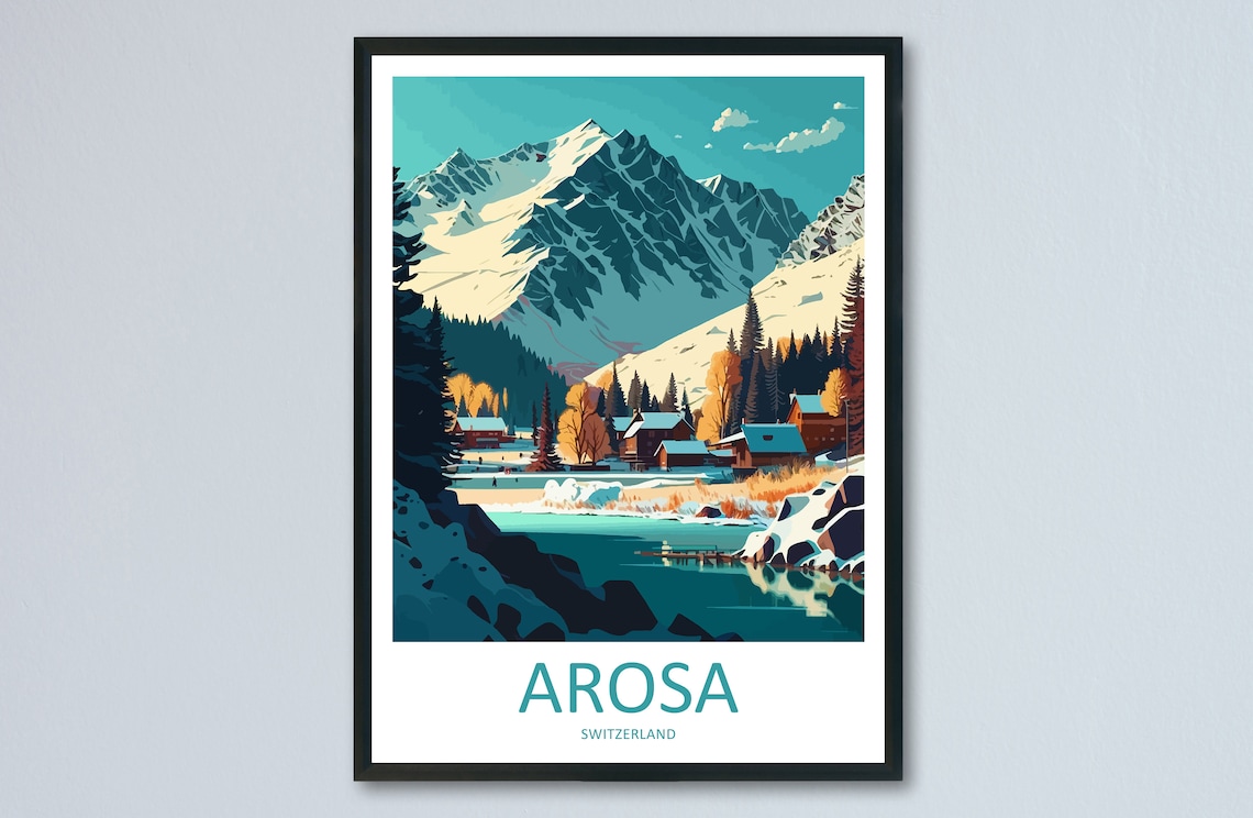 Arosa Travel Poster, Switzerland Home Decor