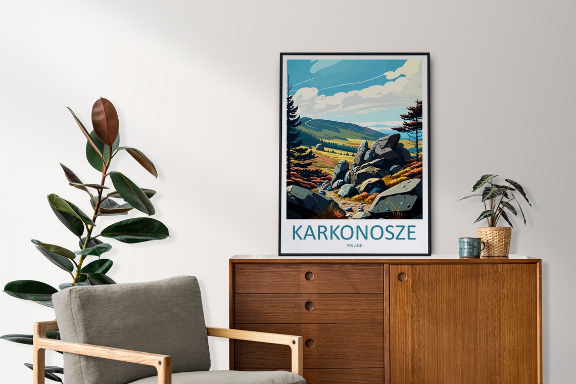 Karkonosze Poland Mountain Rocks Meadow Hiking Travel Poster - Image 2