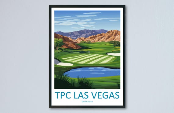 Tpc Las Vegas Travel Print Wall Decor Nevada Art Poster Gift For Golf Lovers