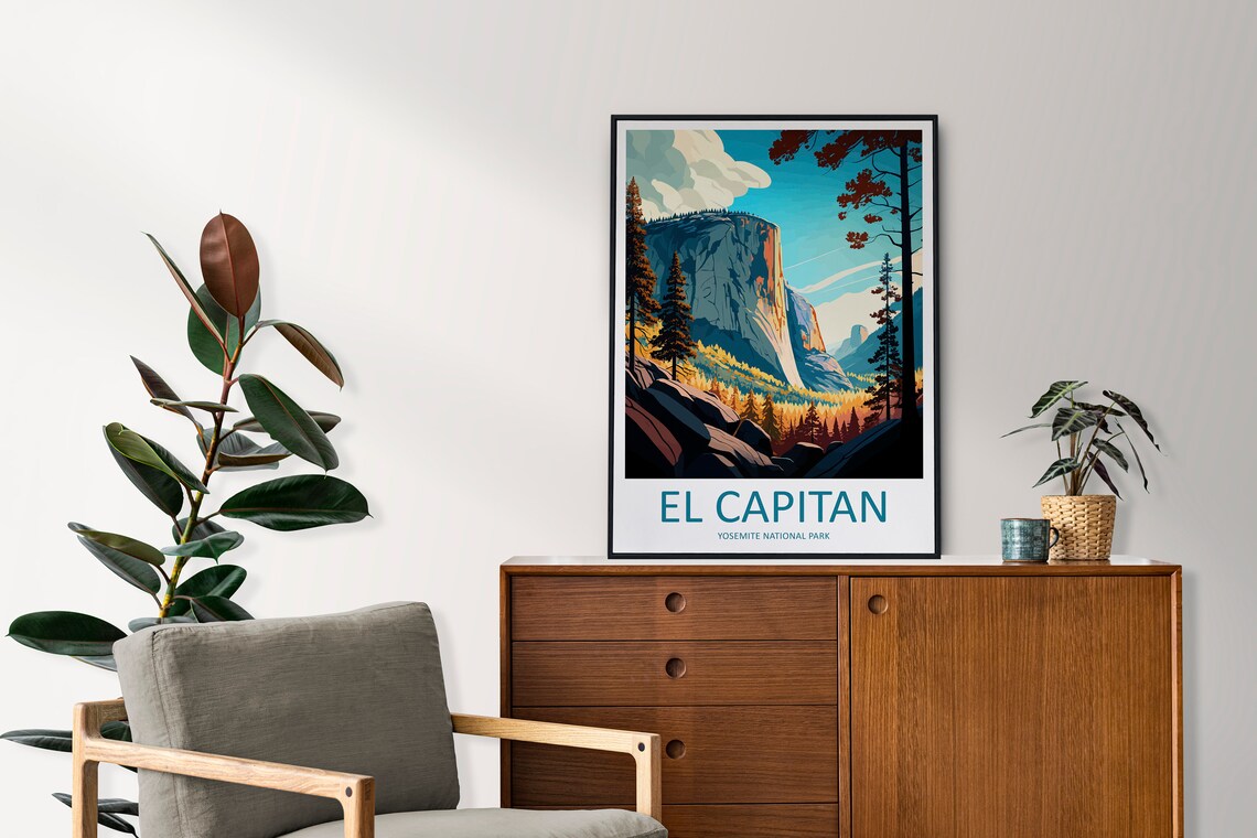 Yosemite El Capitan Travel Poster, California Landmark - Image 2