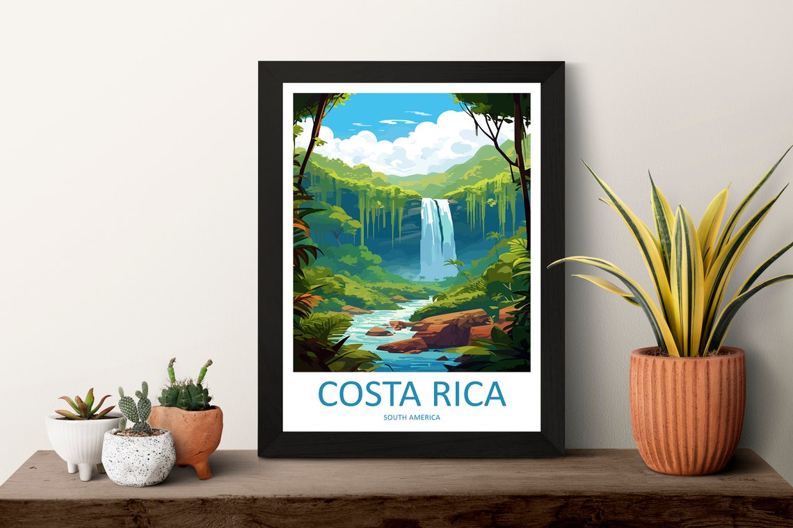 Costa Rica South America Travel Print Wall Art Costa Rica Wall Hanging Home Dcor Costa Rica Gift Art Lovers Wall Art Caribbean Travel Art - Image 3