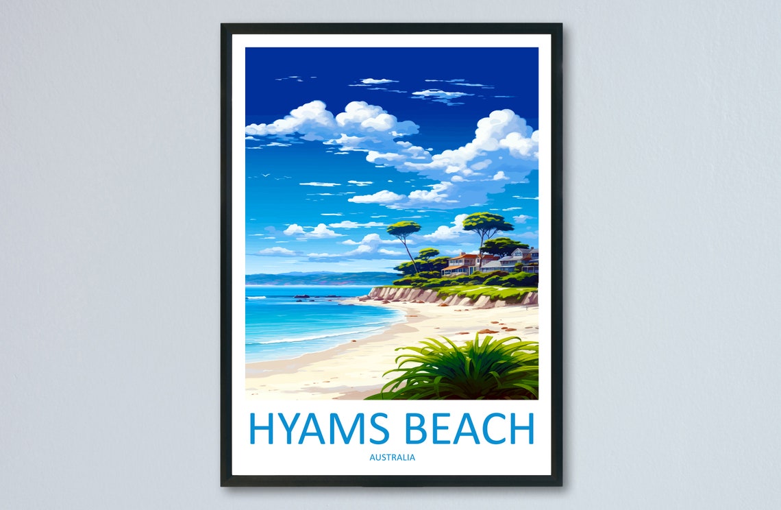 Hyams Beach Australia White Sand Beach Coastal Travel Poster