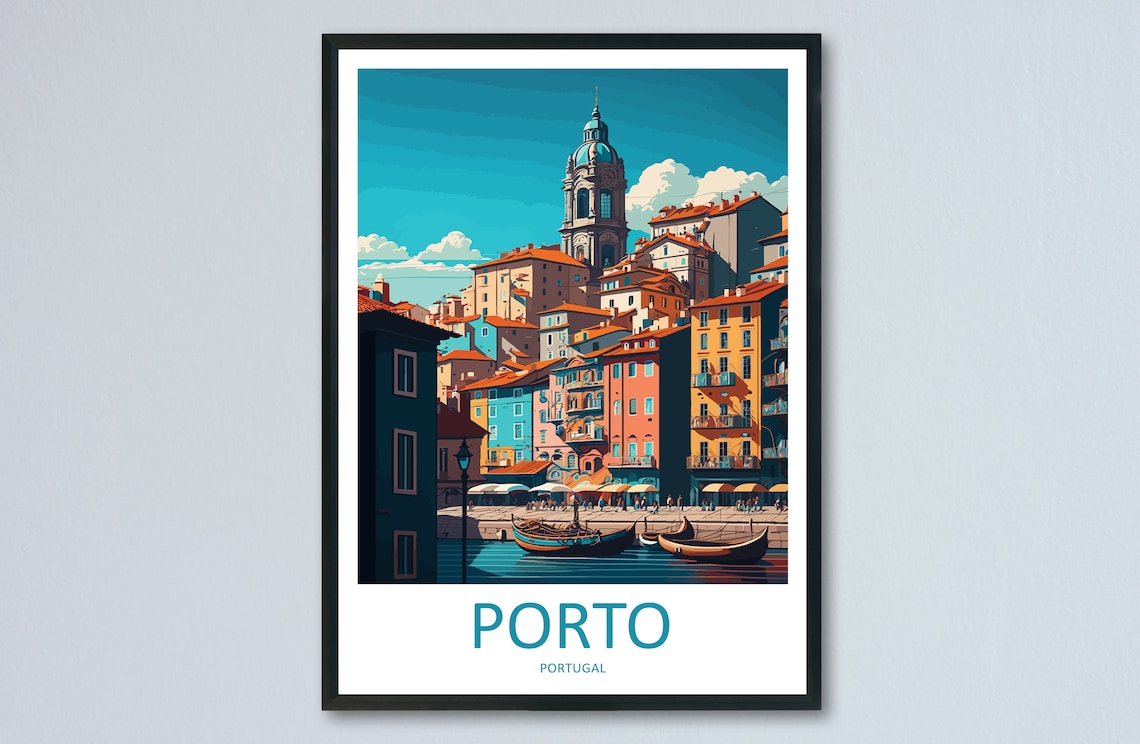 Porto Travel Poster, Portugal Art Lover Gift