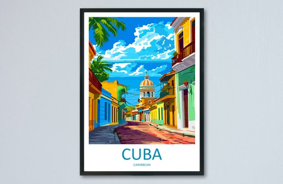 Cuba Travel Poster, Caribbean Wall Art