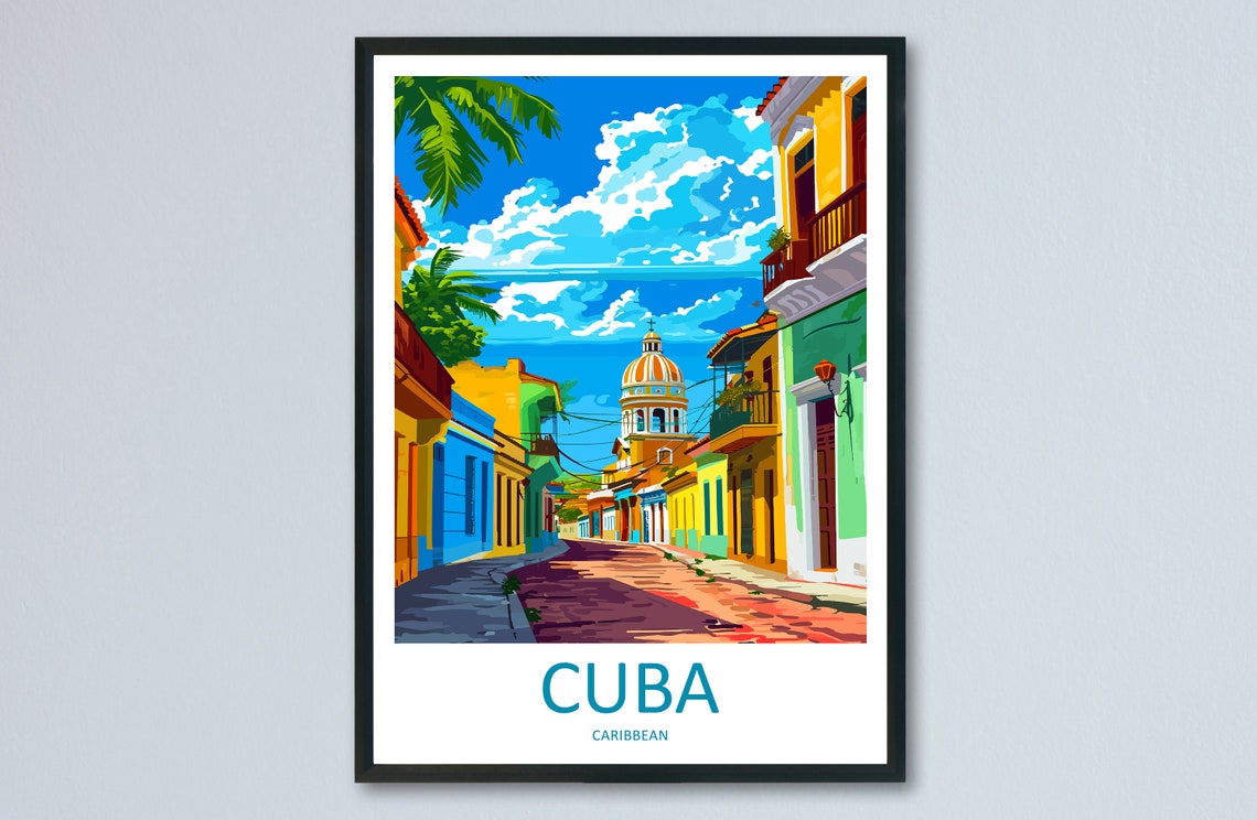 Cuba Travel Poster, Caribbean Wall Art