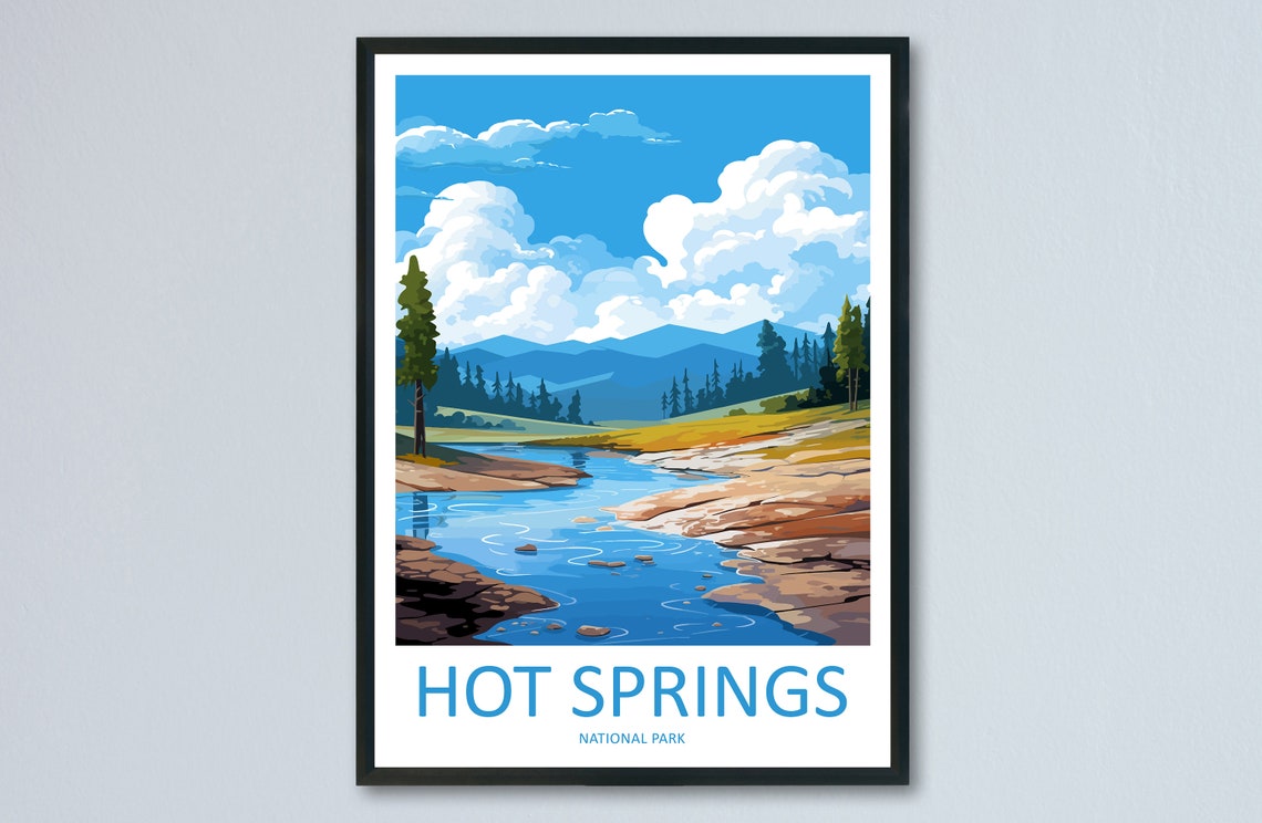 Hot Springs National Park Arkansas Creek Valley Travel Poster