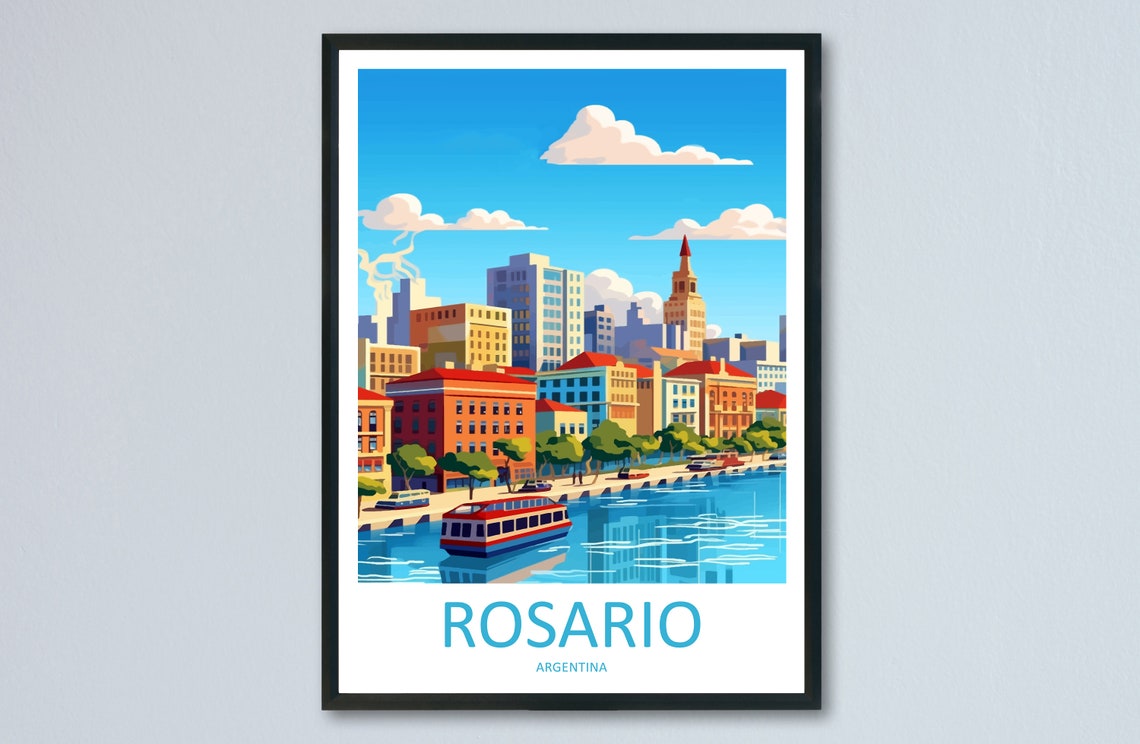 Rosario Travel Print Wall Art Rosario Wall Hanging Home Dcor Rosario Gift Art Lovers Argentina Art Lover Gift Rosario Argentina Wall Art