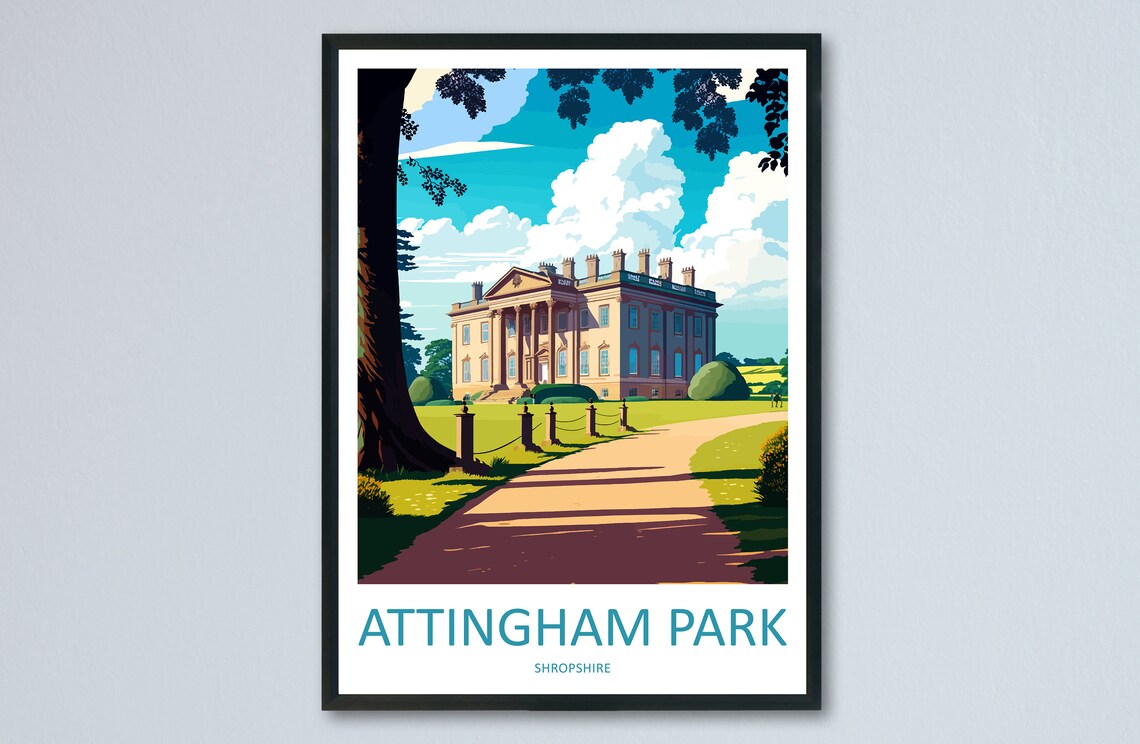 Attingham Park Shropshire Stately Home and Gardens View Poster