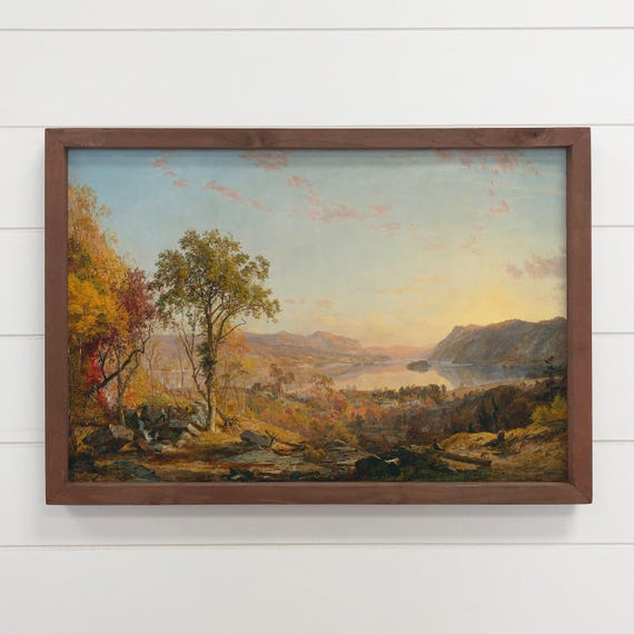 Large Landscape Paintings Summer Lake Canvas Art Framed