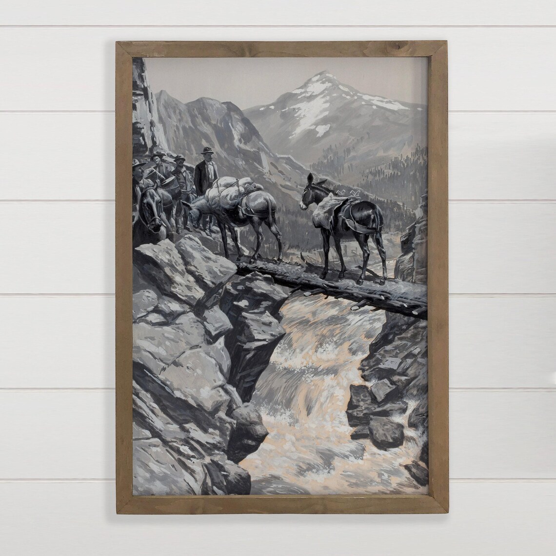 Explorer Mules Crossing Mountain Travel Poster