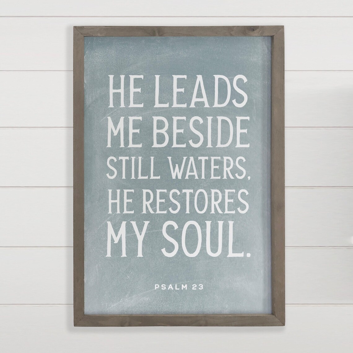 Christian Framed Art Psalms 23 He Restores My Soul Scripture Word