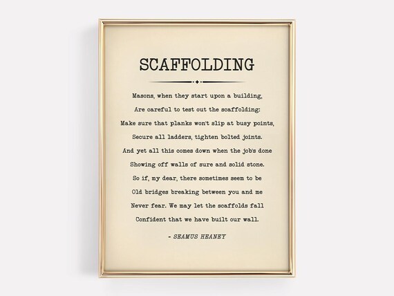 Scaffolding Poem By Seamus Heaney, Relationship Advice