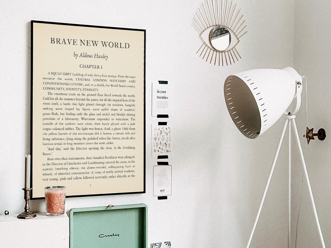 Brave New World Chapter 1, Literary Typography Decor - Image 3