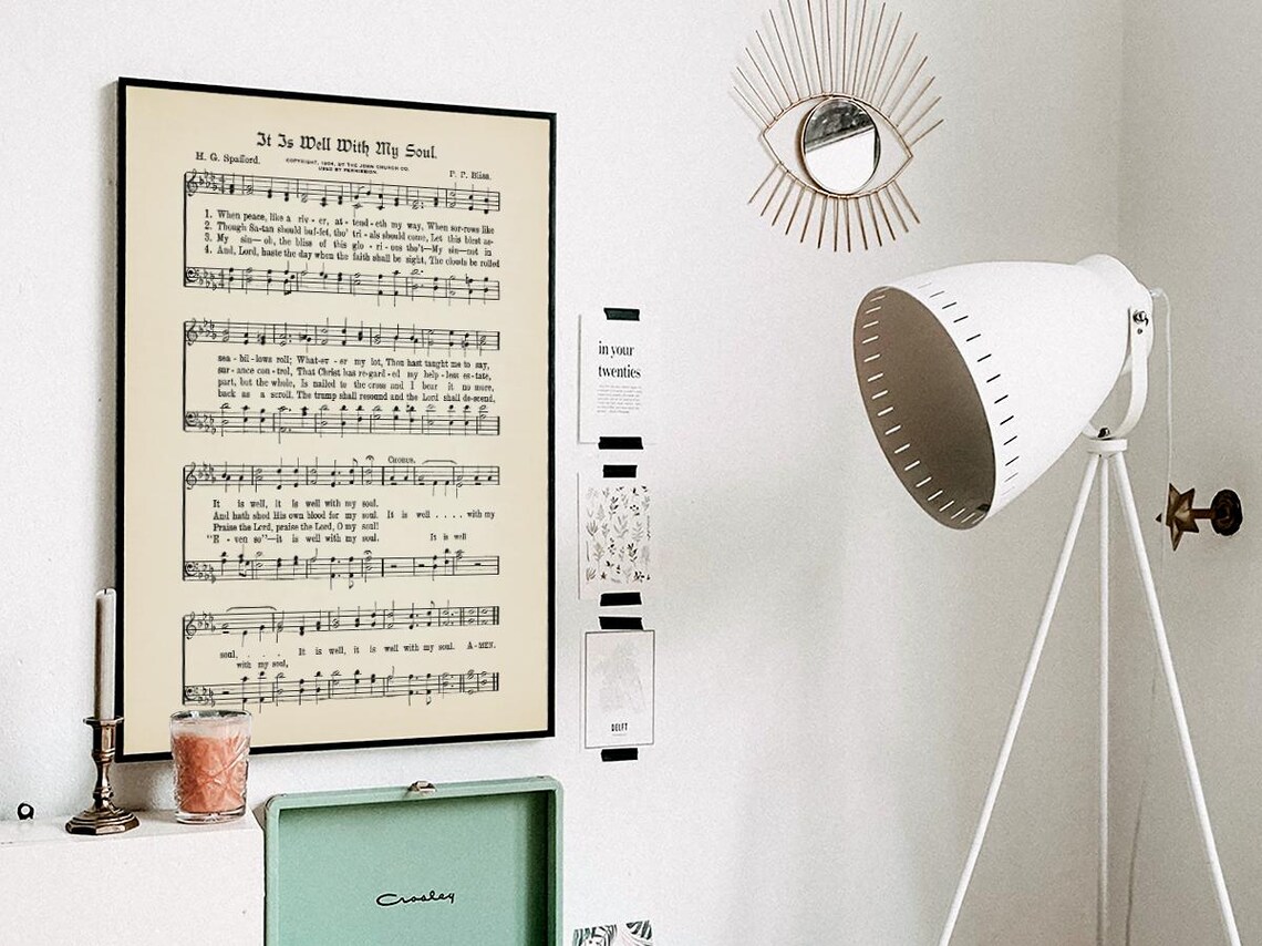 It Is Well With My Soul Vintage Hymn Sheet Music Notation Print - Image 3