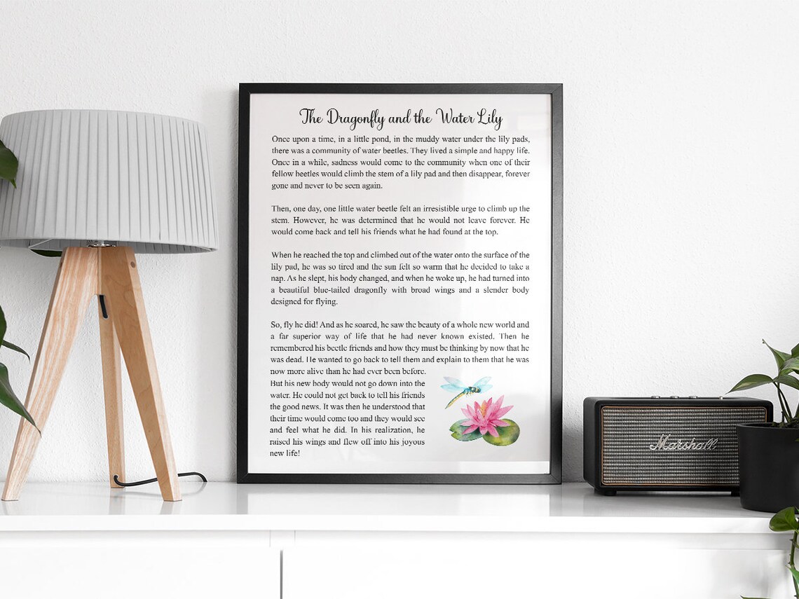 The Dragonfly Story Poem Typography Art Print - Image 2