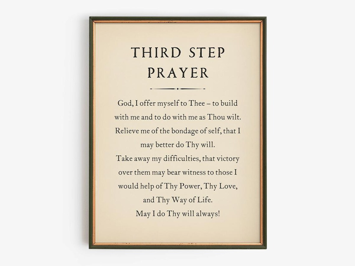 Third Step Prayer, Sobriety Quote Decor Gift