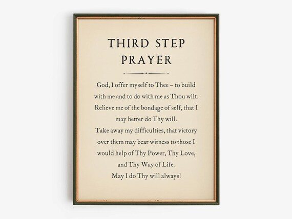 Third Step Prayer, Sobriety Quote Decor Gift