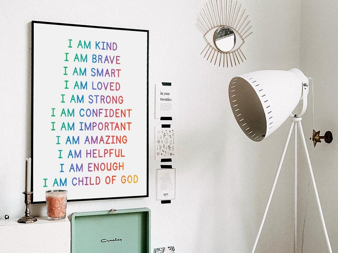 I Am Positive Affirmation Scripture, Nursery Decor - Image 3