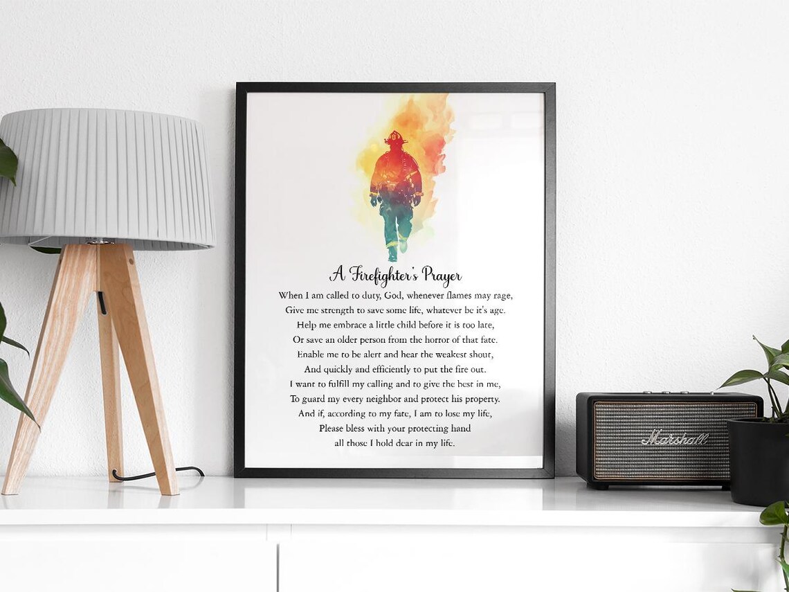 Firefighters Prayer, Fire Department Decor - Image 2