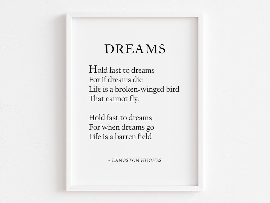 Dreams Poem By Langston Hughes, Inspirational