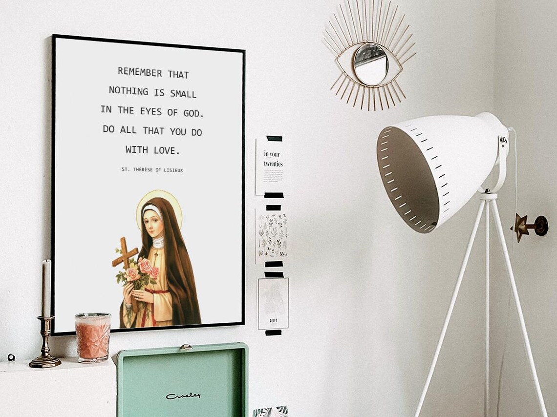 St. Therese of Lisieux Nothing Is Small With Love Faith Print - Image 3