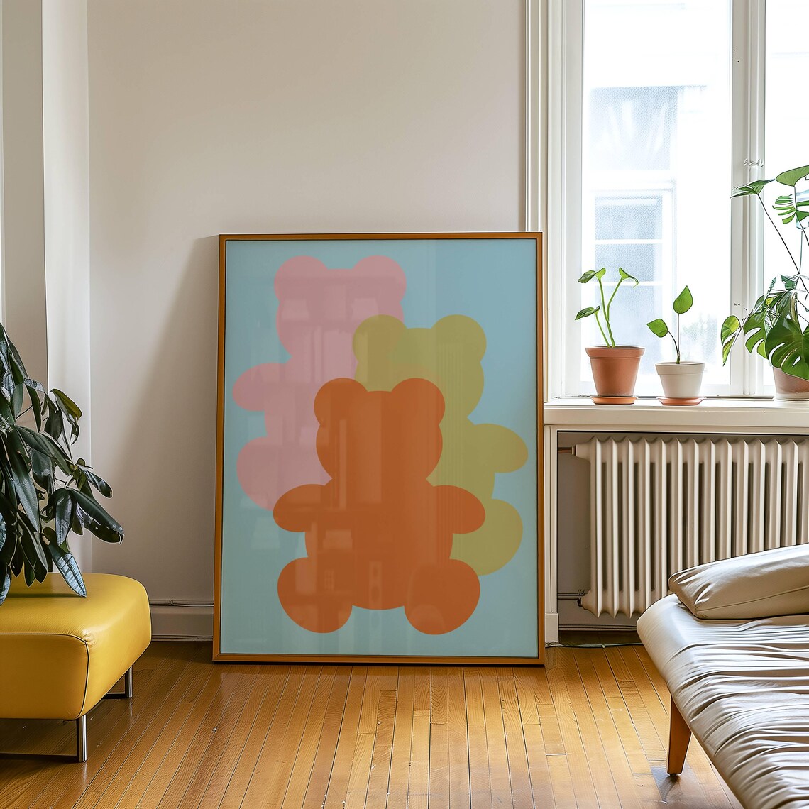 Modern Abstract Teddy, Minimalist Mid-Century Wall Decor - Image 2