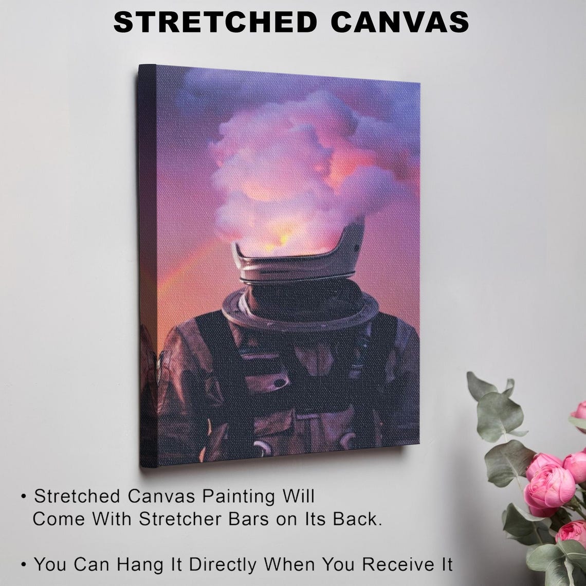 Astronaut With Burning Brain In Open Helmet Fiery Sunset Poster - Image 3