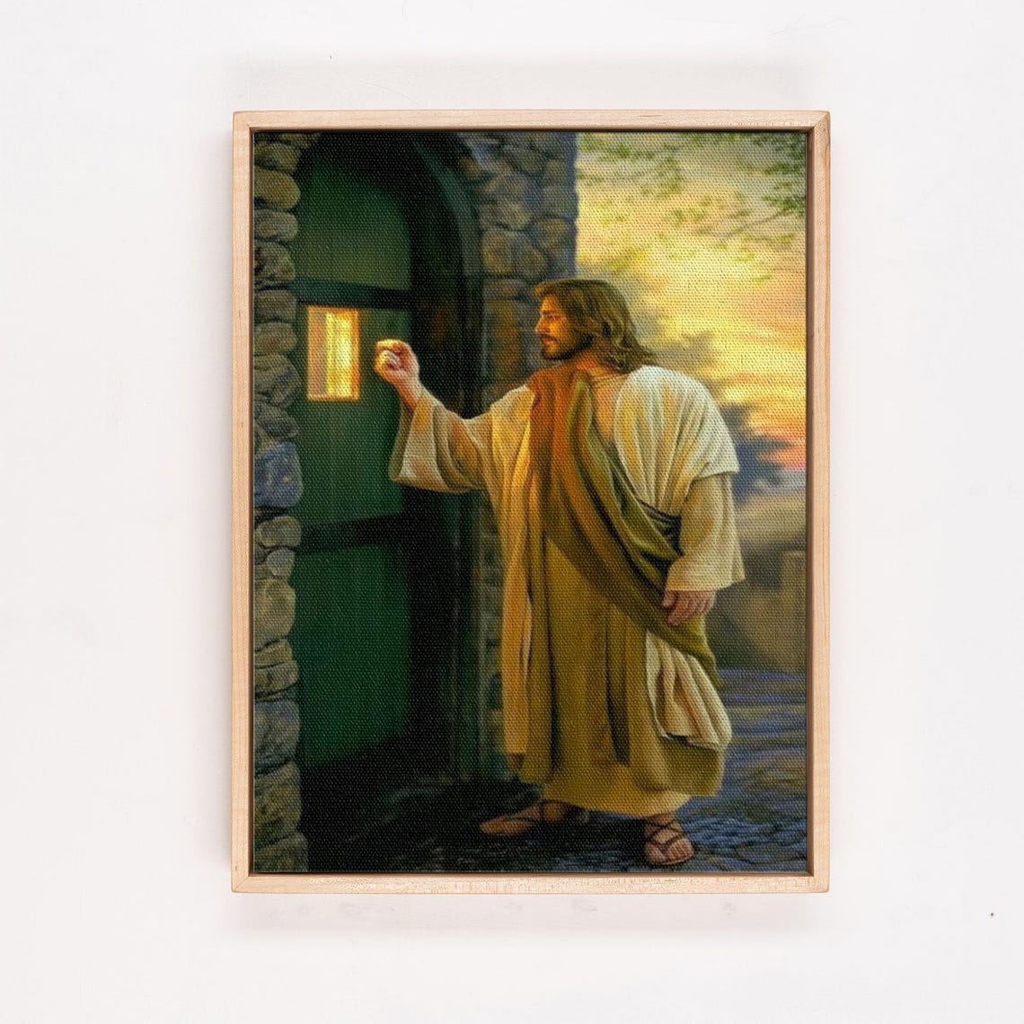 Jesus Christ Knocking at the Door Night Religious Art Poster - Image 4