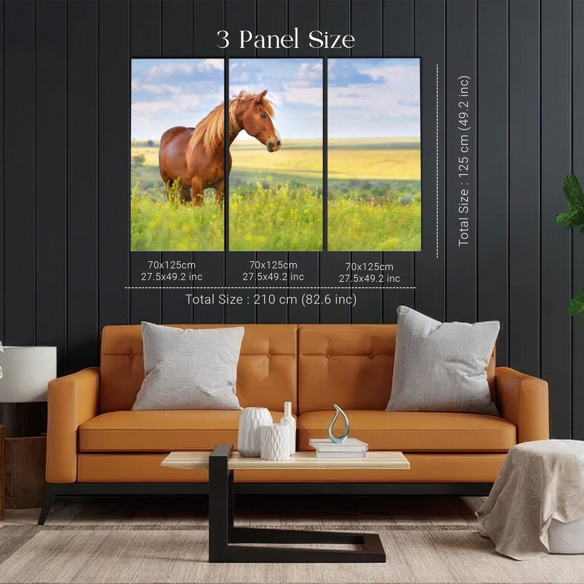 Chestnut Horse Standing in a Sunlit Green Meadow Painting Poster - Image 2