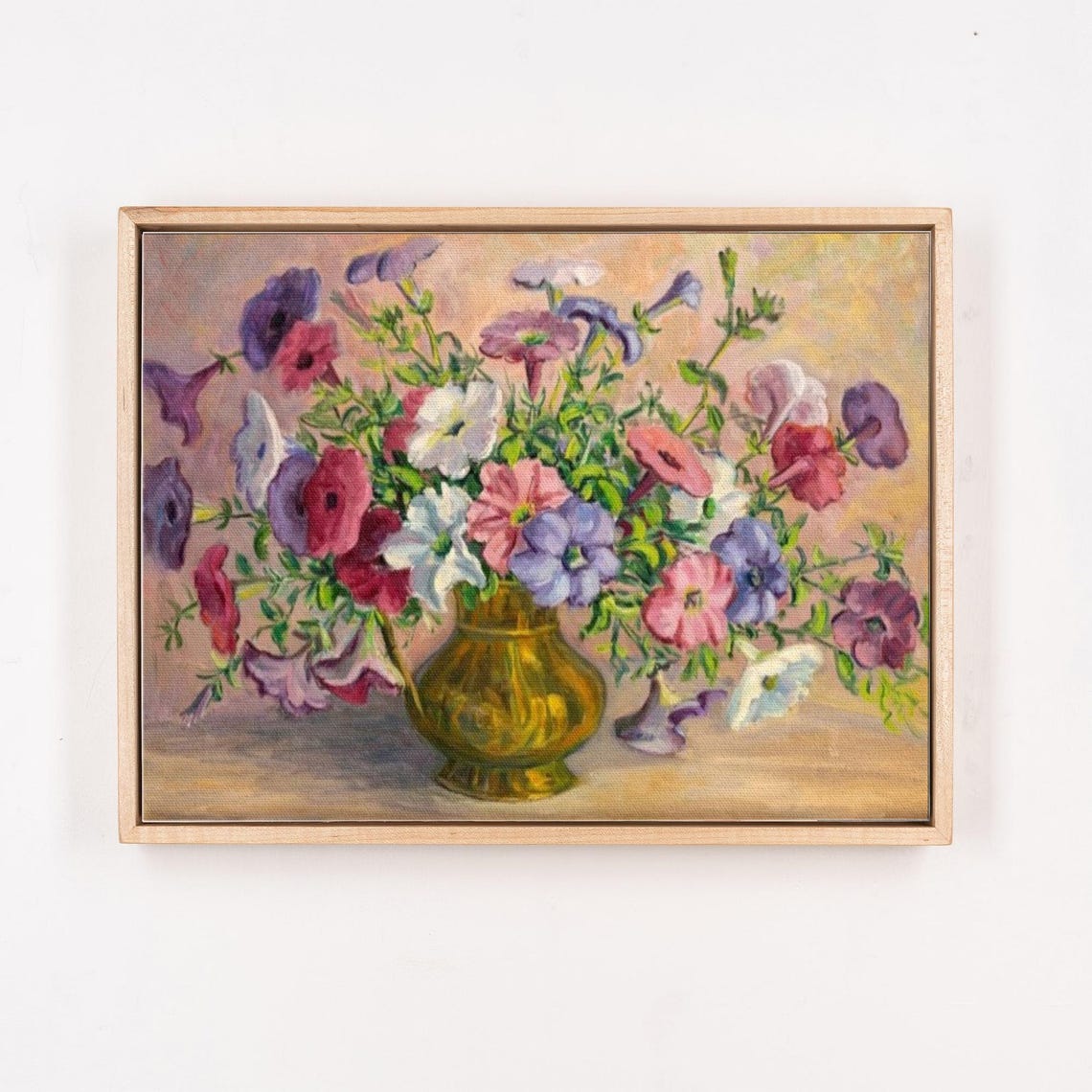 Colorful Wildflower Bouquet In Gold Vase Oil Painting Poster - Image 4